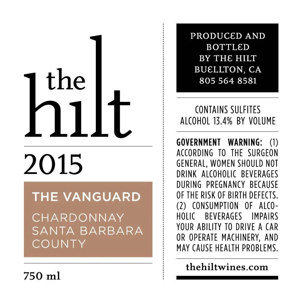 2015 Hilt VG Chardonnay Back