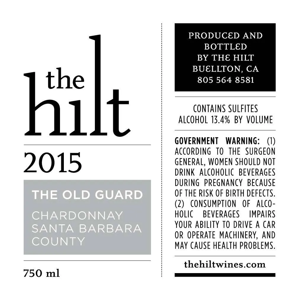 2015 Old Guard Chardonnay Back