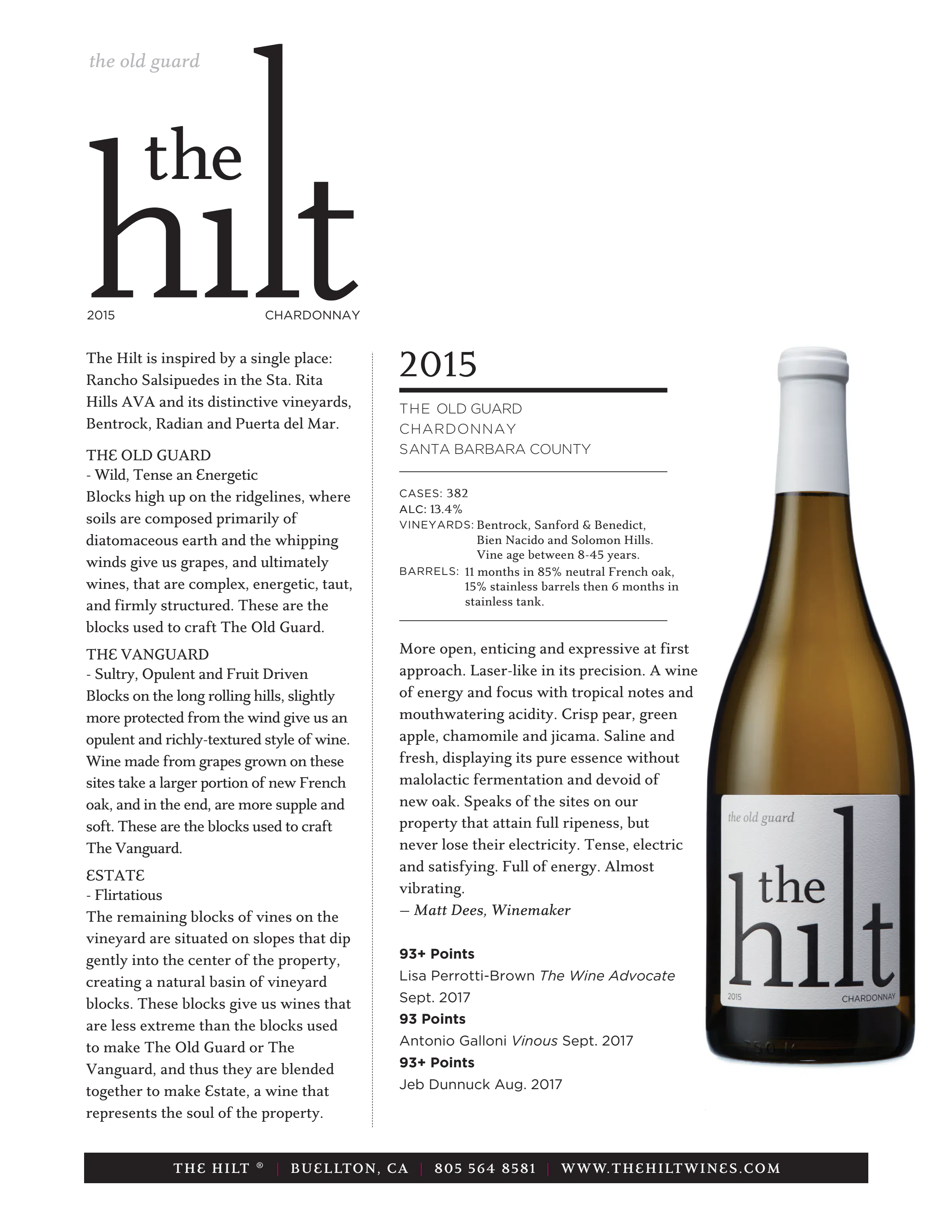 2015 The Hilt The Old Guard Chard with Btl