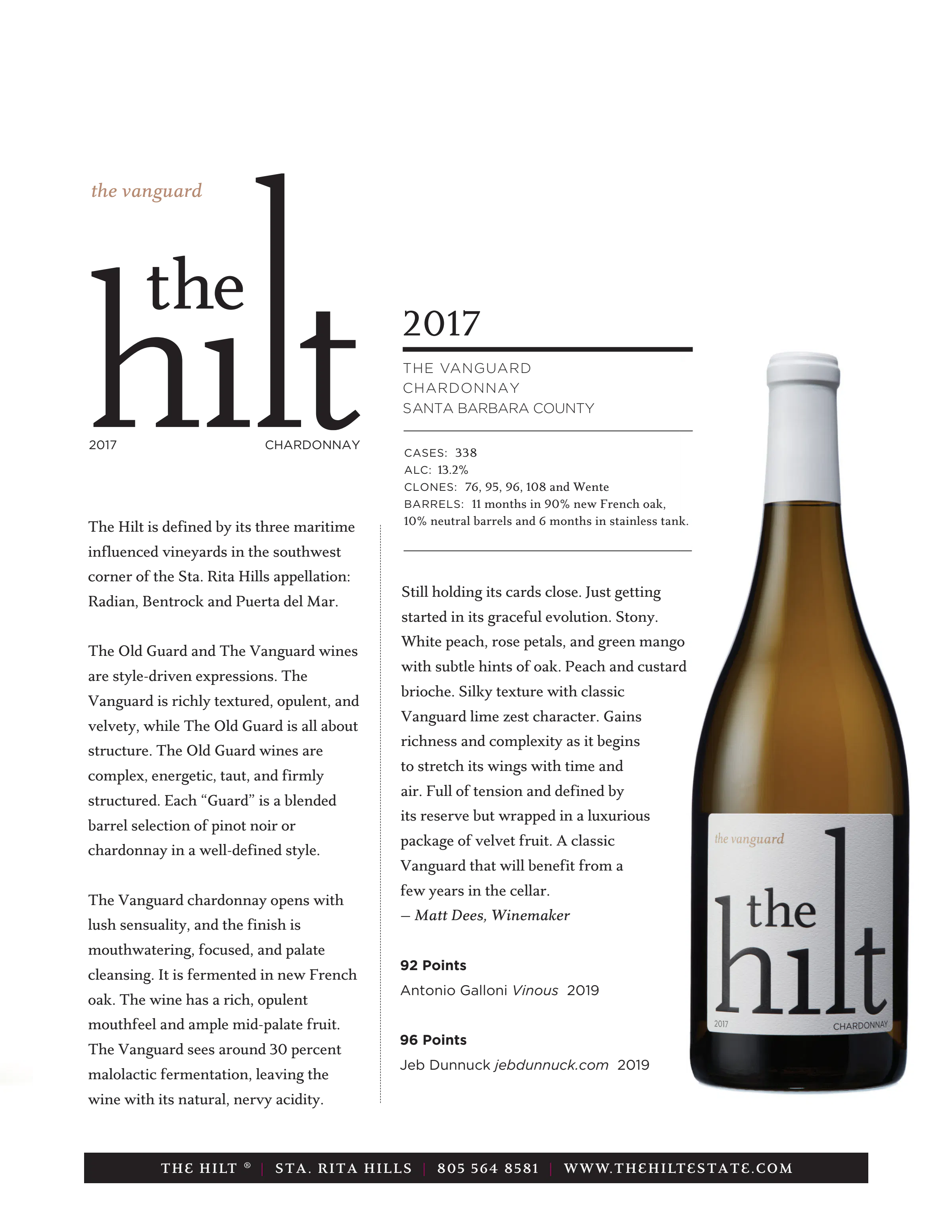 2017 The Hilt The Vanguard Chardonnay w btl