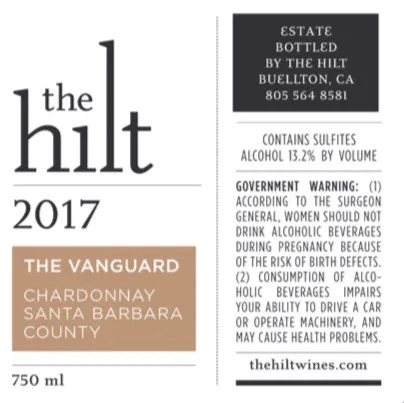 2017 Vanguard Chardonnay Back