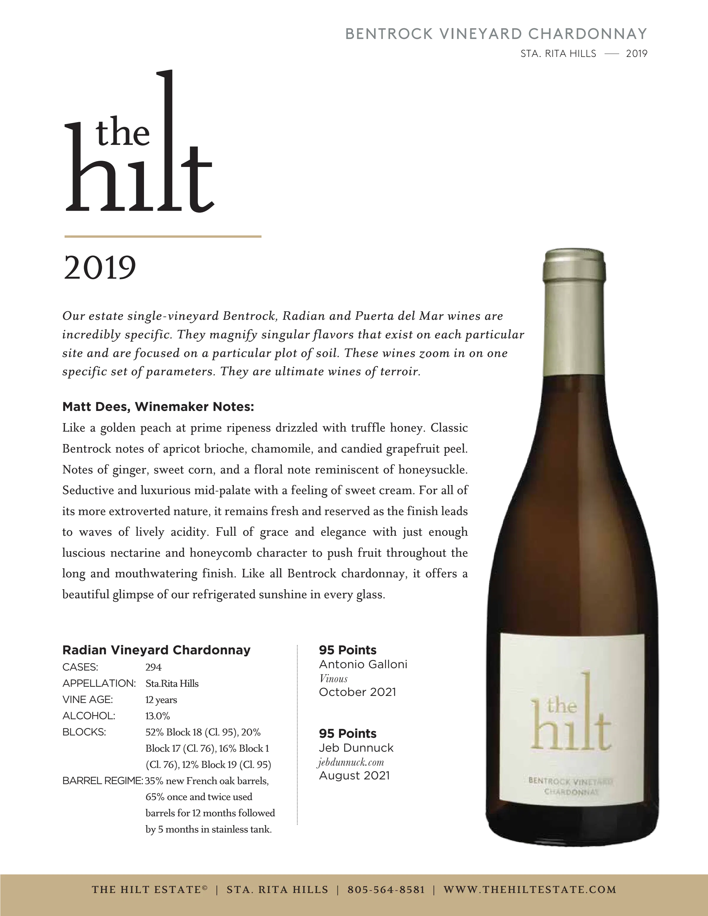 2019 The Hilt Bentrock CH Tasting Notes w Btl