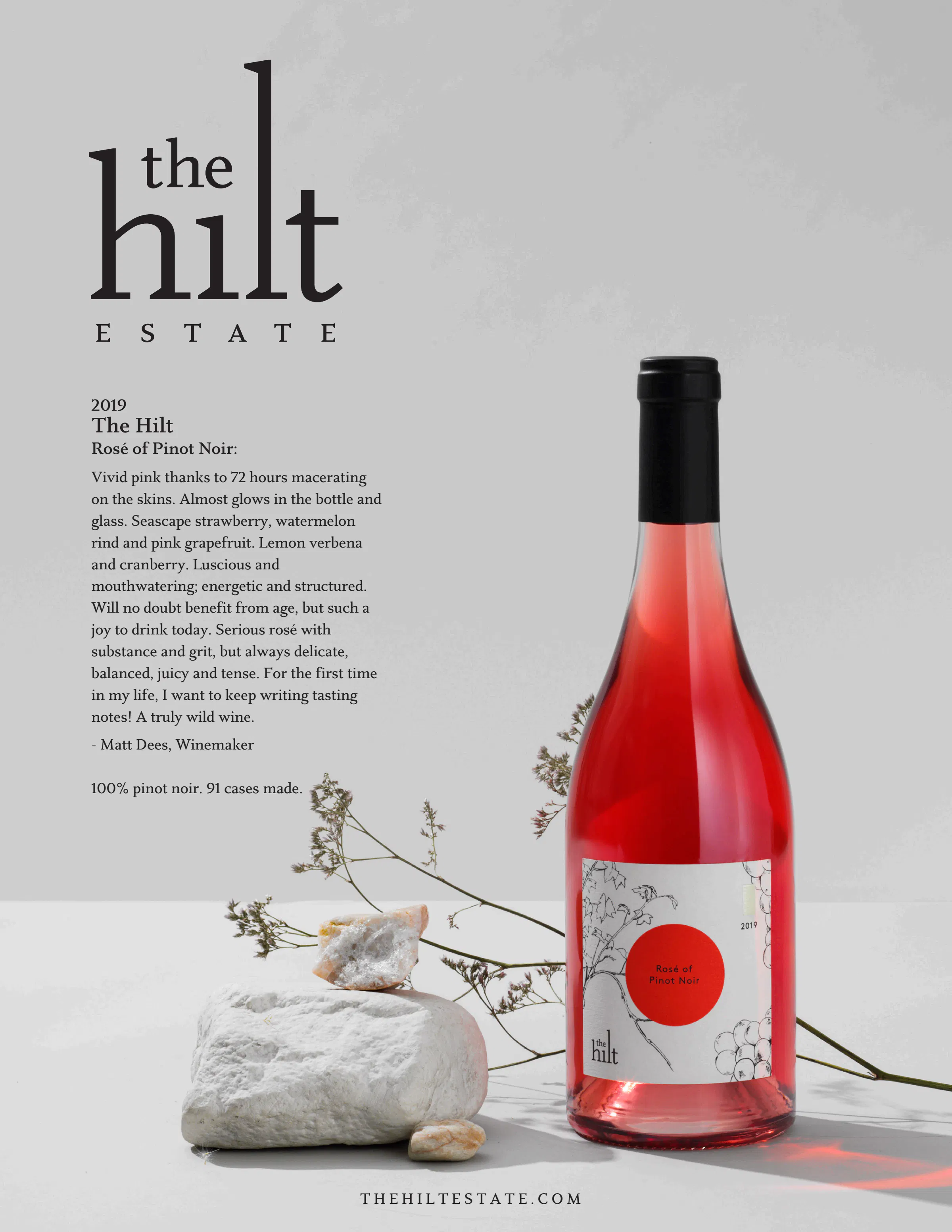 2019 he Hilt Rose of Pinot Noir WI Ss