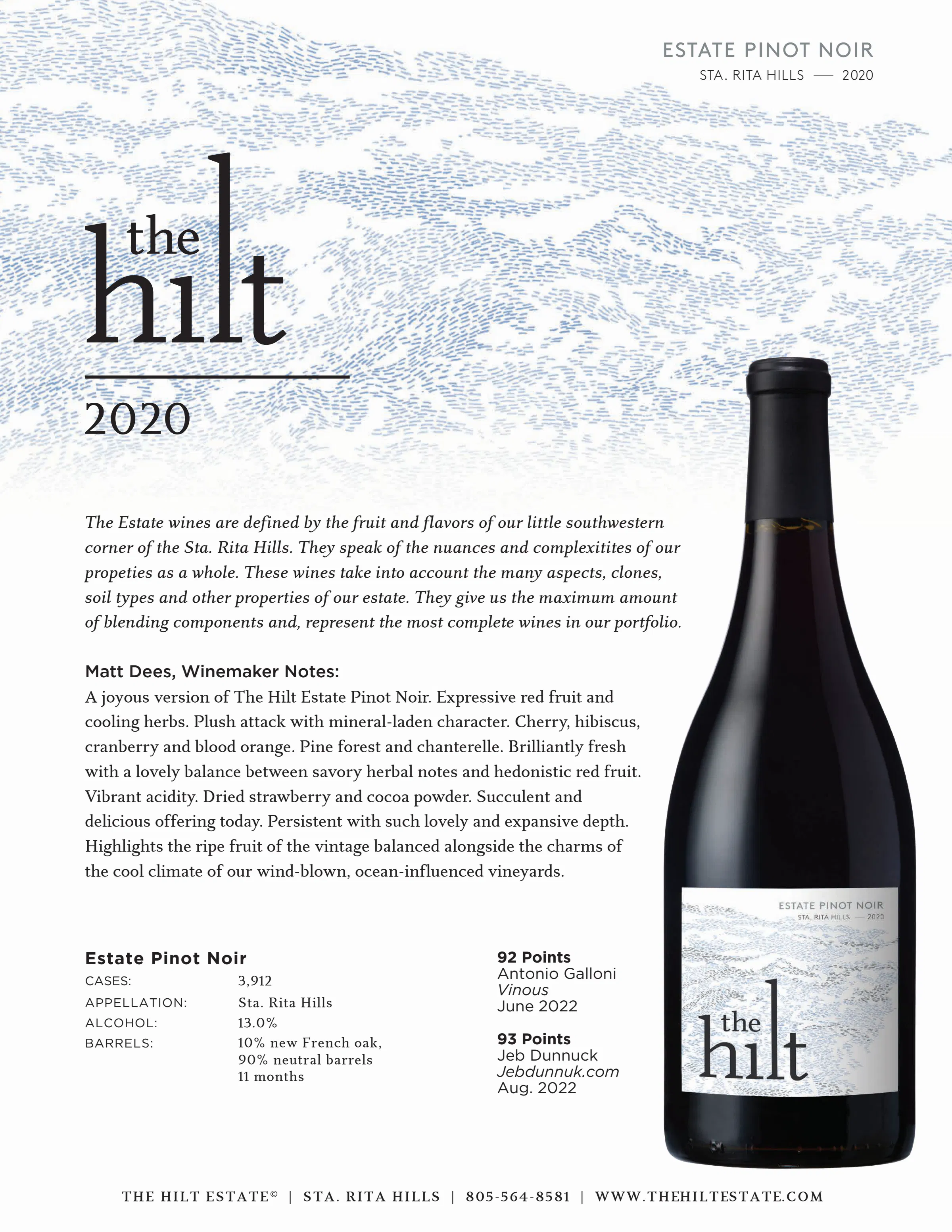 2020 The Hilt Estate Pinot Noir Tasting Notes with Bottle 2