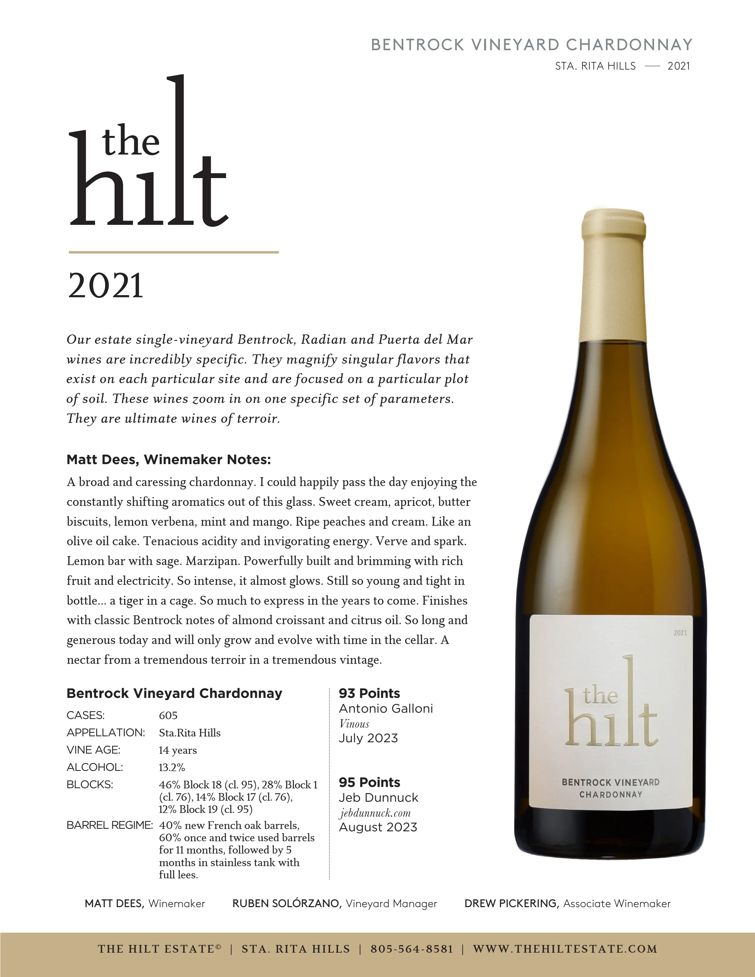 2021 The Hilt Bentrock CH Tasting Notes