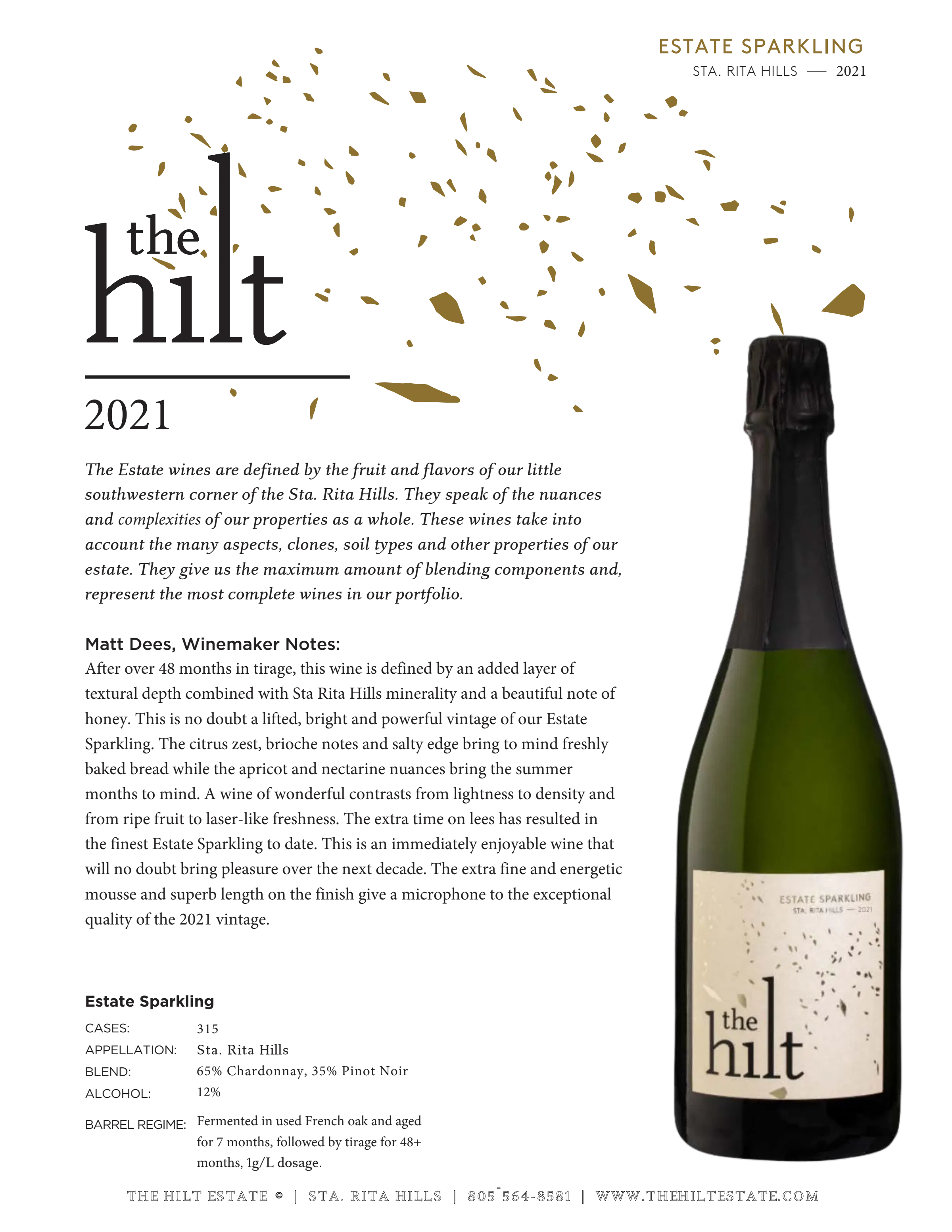 2021 the hilt estate sparkling with bottle