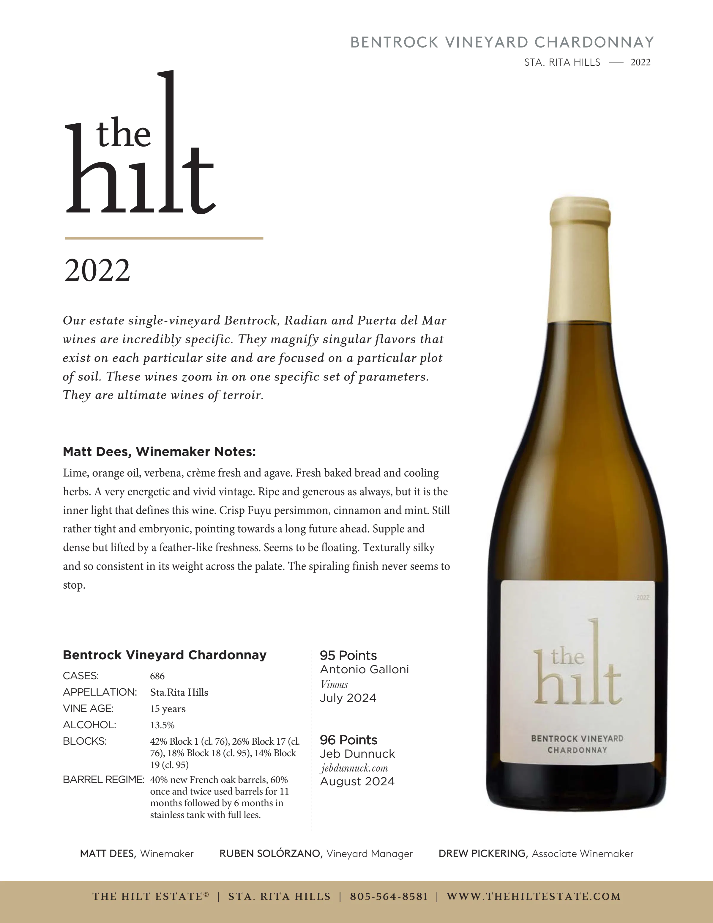 2022 The Hilt Bentrock Chardonnay