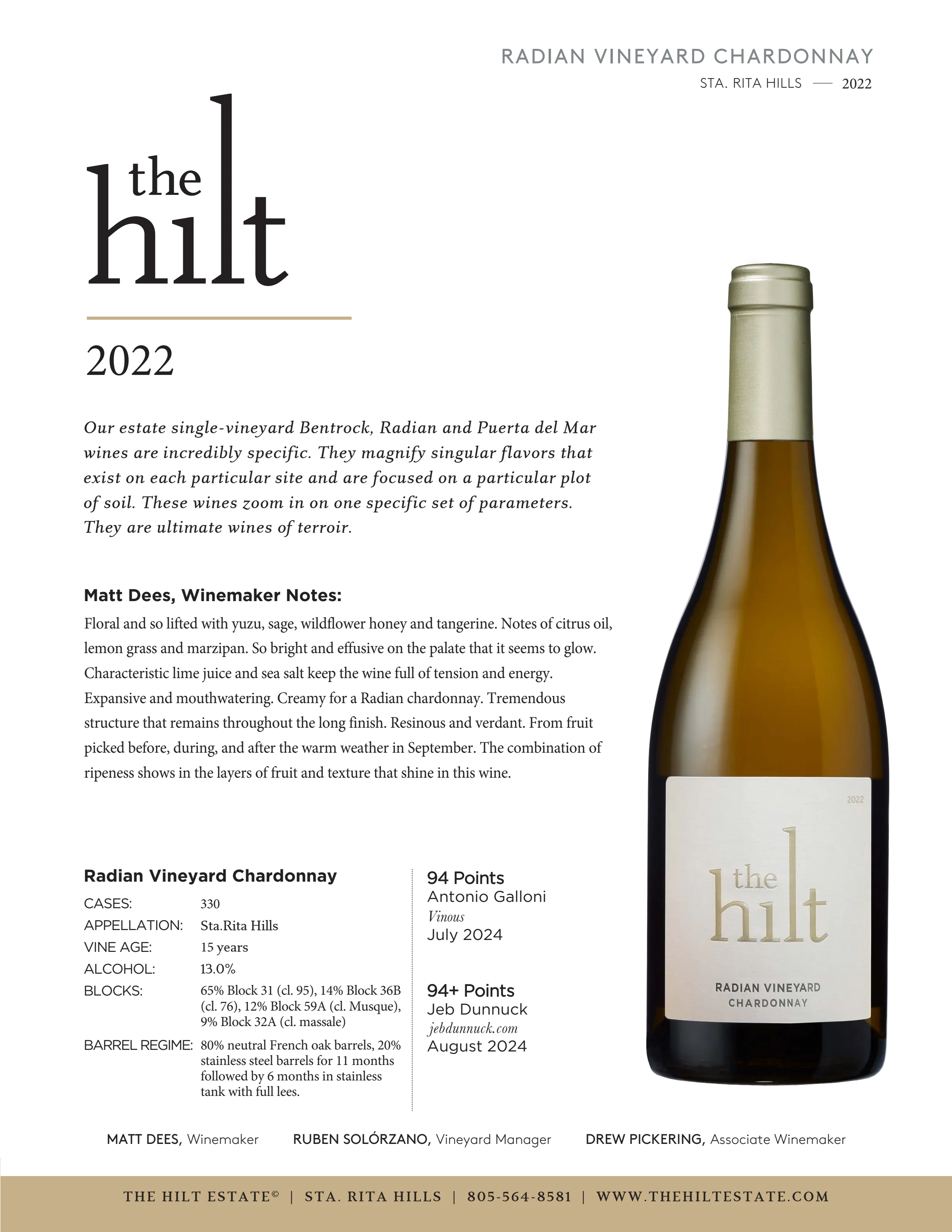 2022 The Hilt Radian Chardonnay