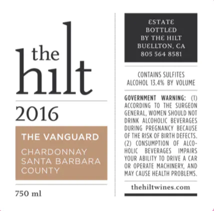 206 The Hilt Vanguard Chardonnay Back