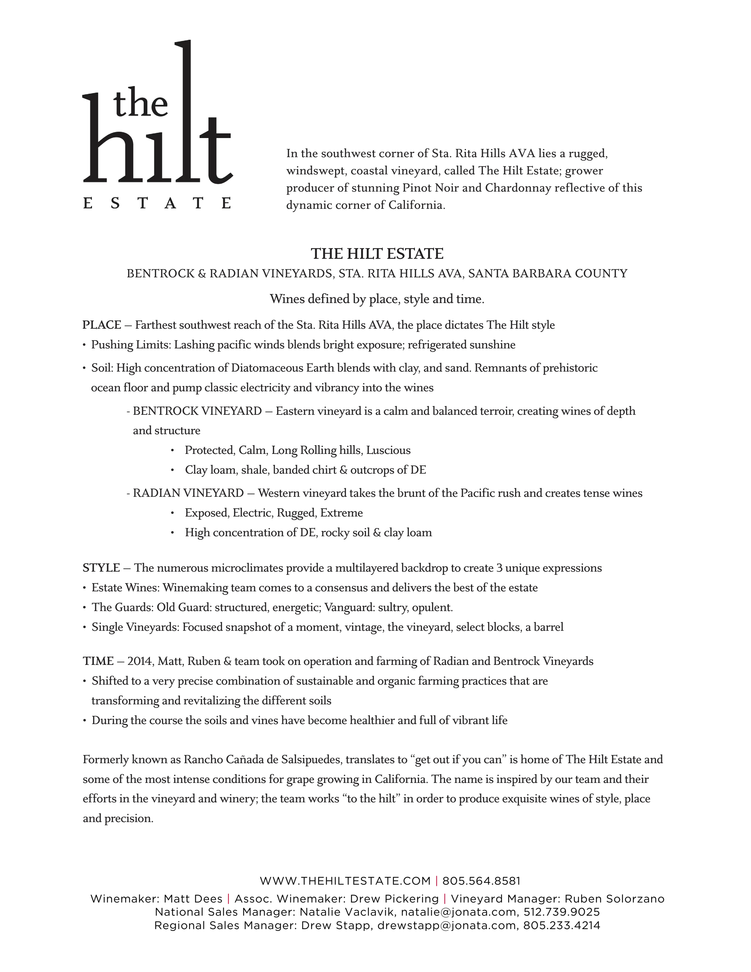 THE HILT Estate Brand Sheet July2020